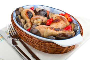 Delicious chicken with Eggplant