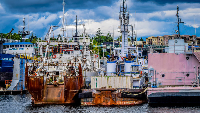 Fishing Boats In Elliot Bay