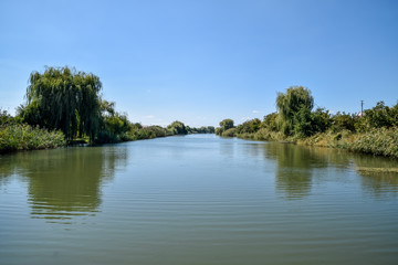 Poltava Yerik. Landscape river, water and trees.