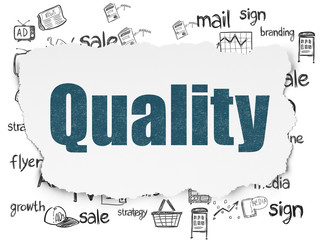 Fototapeta premium Marketing concept: Quality on Torn Paper background