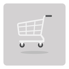 Vector of flat icon, Shopping cart on isolated background