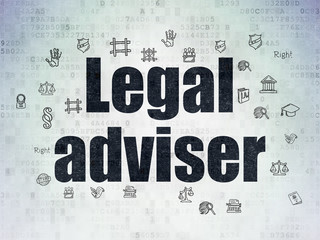 Law concept: Legal Adviser on Digital Data Paper background