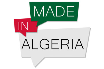 Made in Algeria logo with speech bubbles, vector