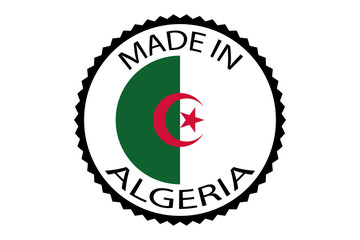 Made in Algeria round logo, vector