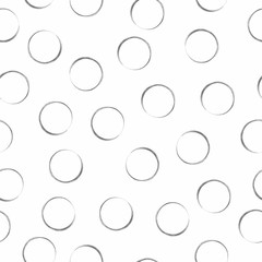 Black grunge abstract seamless pattern with circles