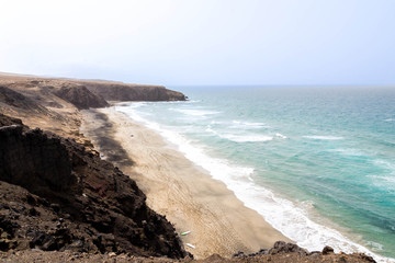 Fototapeta na wymiar Surfers beach, Playa del Viejo Rey near La Pared, Fuerteventura, Spain