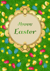Easter card with colorful pattern.