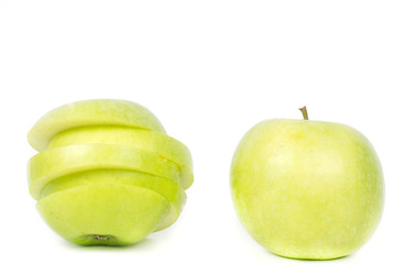 green Apple on white