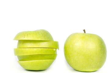green Apple on white