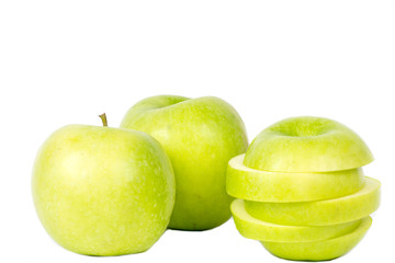 green Apple on white
