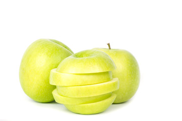 green Apple on white