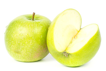 green Apple on white