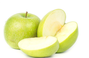 green Apple on white