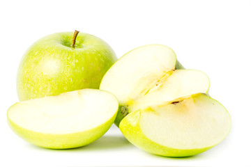 green Apple on white