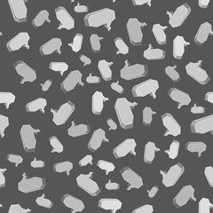 Speech Bubbles Seamless Pattern on Grey Background