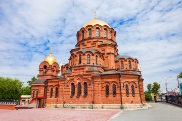 Fototapeta na wymiar Alexander Nevsky Cathedral, Novosibirsk