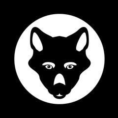wolf head  vector illustration style Flat