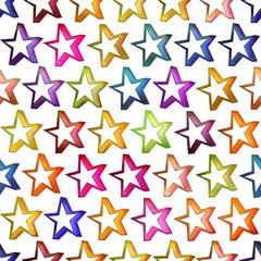 Obraz premium Seamless texture of abstract bright shiny colorful stars