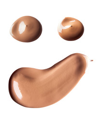 Smear cream isolated on white background. Cream texture.