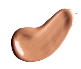 Smear cream isolated on white background. Cream texture.