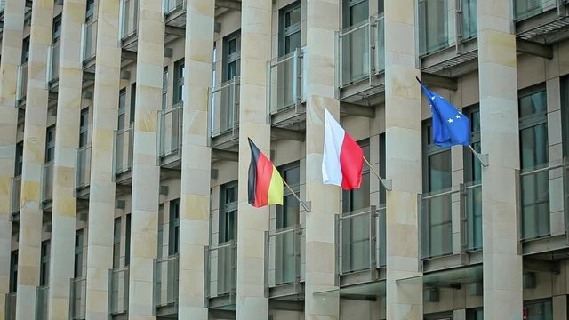 Polish Germany EU Flags of European countries close up