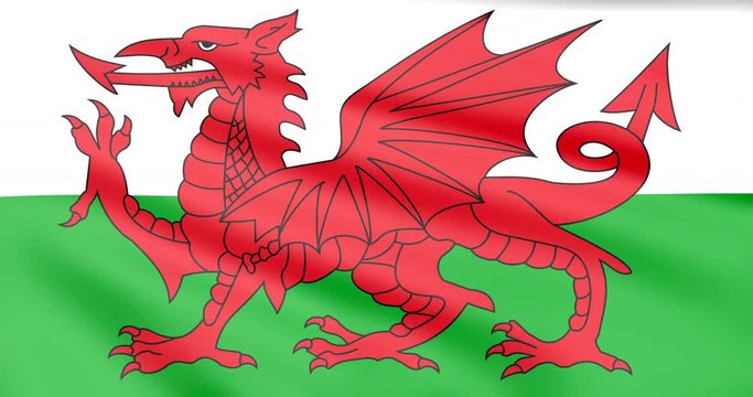 Large Looping Animated Flag of Wales