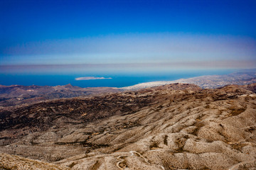 Fototapeta na wymiar Heraklion city view from mountains, Crete, Greece