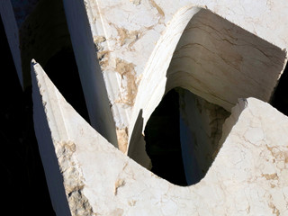White marble cut segments