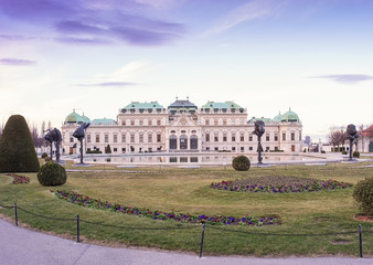 Naklejka premium View of beautiful palace and green lawn