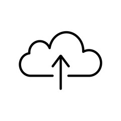 Cloud upload linear icon. Vector illustration