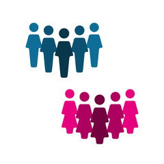 Teamwork logo, group of people icon isolated on a white background