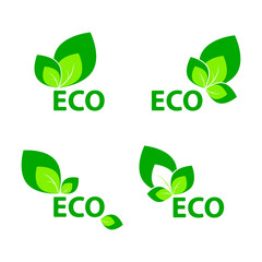 Eco symbol icon set. Ecology sign