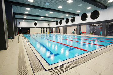 Interior of a public swimming pool