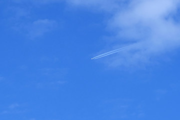Background with the image of trace on sky