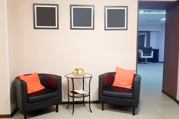 Interior of a visitor room in a beauty salon