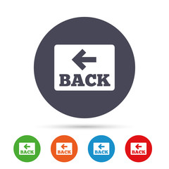 Arrow sign icon. Back button. Navigation symbol.