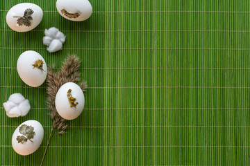 Easter egg on the green background