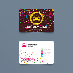 Taxi car sign icon. Public transport symbol.