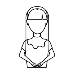 colombian woman coffee collector vector illustration design