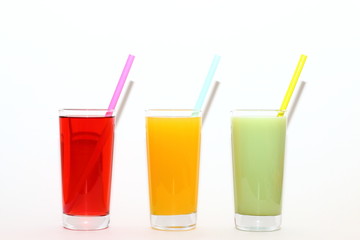 colorful fruit Smoothies isolated