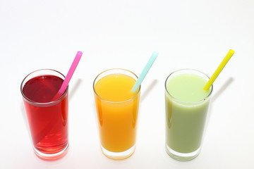 colorful fruit Smoothies isolated