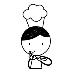 cute little boy with chef hat character vector illustration design
