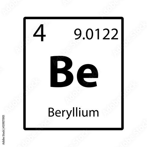 Download "Beryllium periodic table element icon on white background ...