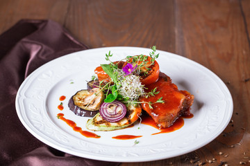 Main dish with meat