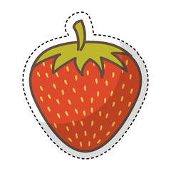 strawberry fresh fruit drawing icon vector illustration design