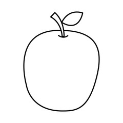 apple fresh fruit drawing icon vector illustration design