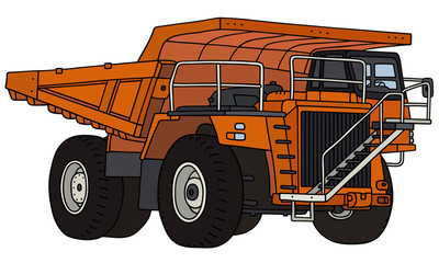 Orange heavy mining dump truck © vostal