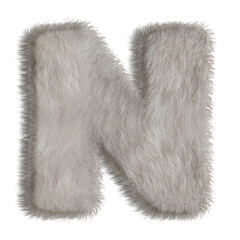 Decorative fur letter N