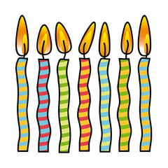 color canddles party icon, vector illustraction design image