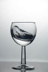a glass of water